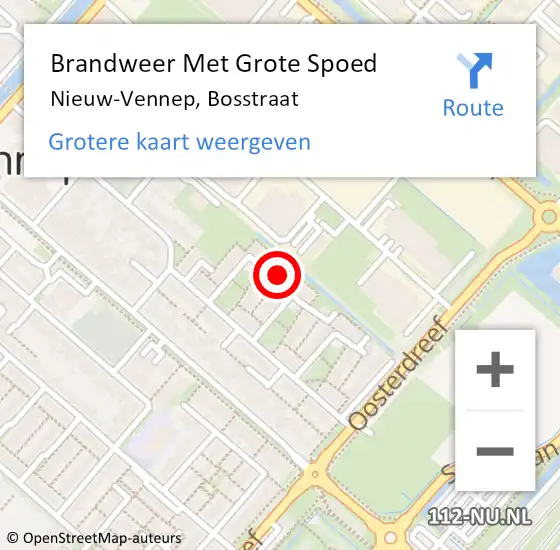 Locatie op kaart van de 112 melding: Brandweer Met Grote Spoed Naar Nieuw-Vennep, Bosstraat op 23 maart 2024 11:52