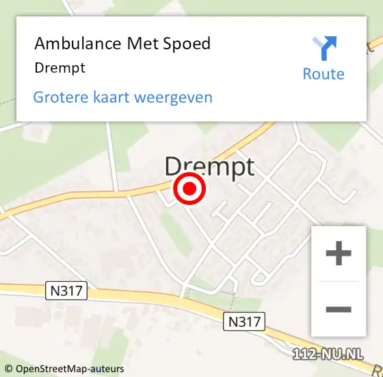Locatie op kaart van de 112 melding: Ambulance Met Spoed Naar Drempt op 23 maart 2024 12:03