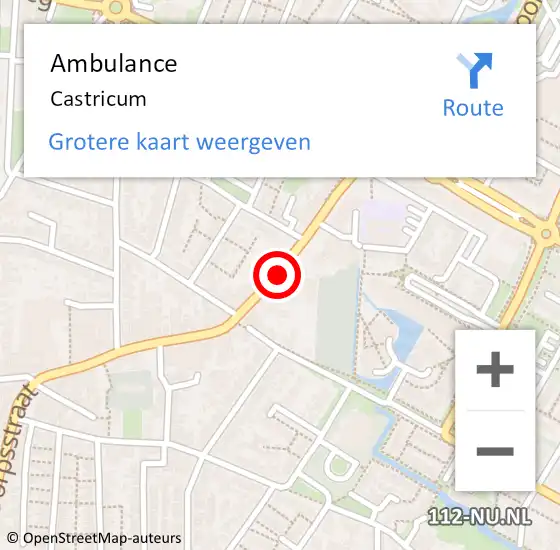 Locatie op kaart van de 112 melding: Ambulance Castricum op 23 maart 2024 12:52