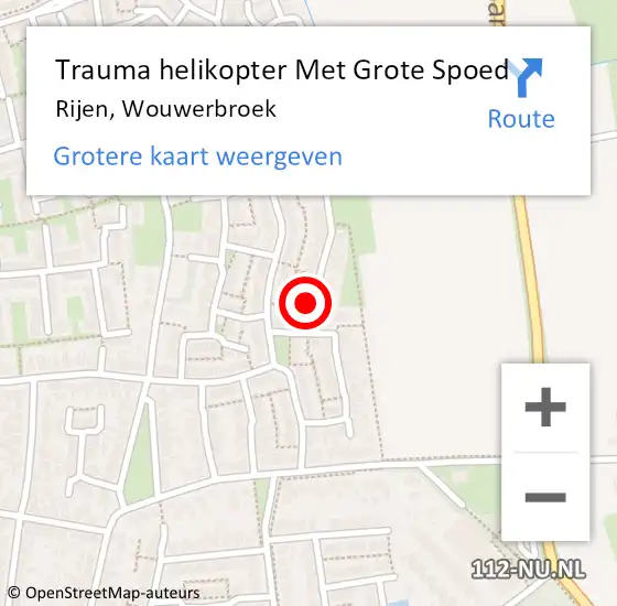 Locatie op kaart van de 112 melding: Trauma helikopter Met Grote Spoed Naar Rijen, Wouwerbroek op 23 maart 2024 13:13