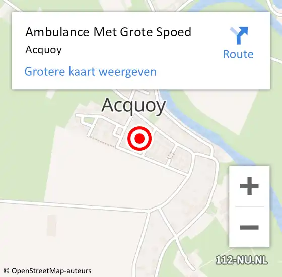 Locatie op kaart van de 112 melding: Ambulance Met Grote Spoed Naar Acquoy op 23 maart 2024 13:14