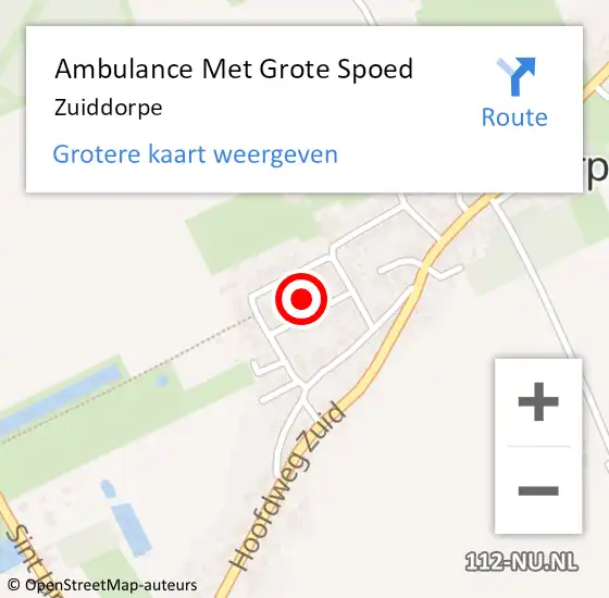 Locatie op kaart van de 112 melding: Ambulance Met Grote Spoed Naar Zuiddorpe op 23 maart 2024 13:19