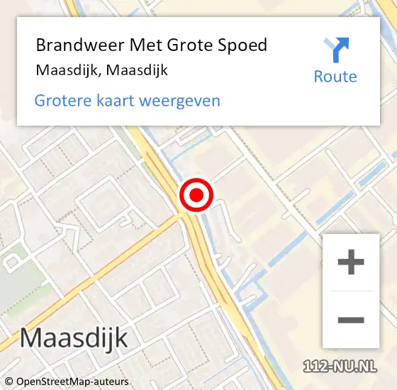 Locatie op kaart van de 112 melding: Brandweer Met Grote Spoed Naar Maasdijk, Maasdijk op 23 maart 2024 13:27