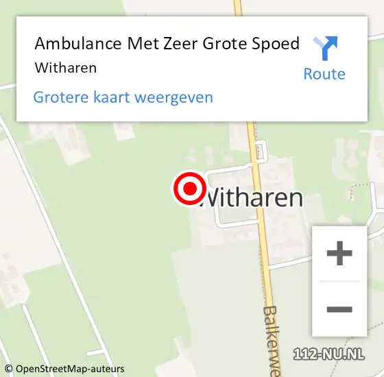 Locatie op kaart van de 112 melding: Ambulance Met Zeer Grote Spoed Naar Witharen op 23 maart 2024 13:29
