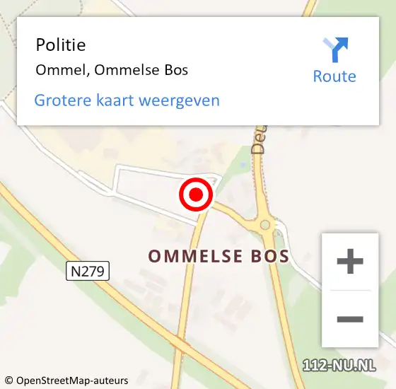 Locatie op kaart van de 112 melding: Politie Ommel, Ommelse Bos op 23 maart 2024 13:31