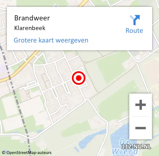 Locatie op kaart van de 112 melding: Brandweer Klarenbeek op 23 maart 2024 13:32