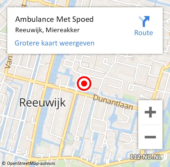Locatie op kaart van de 112 melding: Ambulance Met Spoed Naar Reeuwijk, Miereakker op 23 maart 2024 14:19