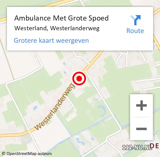 Locatie op kaart van de 112 melding: Ambulance Met Grote Spoed Naar Westerland, Westerlanderweg op 23 maart 2024 14:54