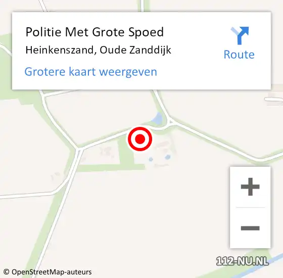 Locatie op kaart van de 112 melding: Politie Met Grote Spoed Naar Heinkenszand, Oude Zanddijk op 23 maart 2024 15:13