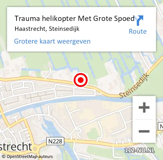 Locatie op kaart van de 112 melding: Trauma helikopter Met Grote Spoed Naar Haastrecht, Steinsedijk op 23 maart 2024 15:54