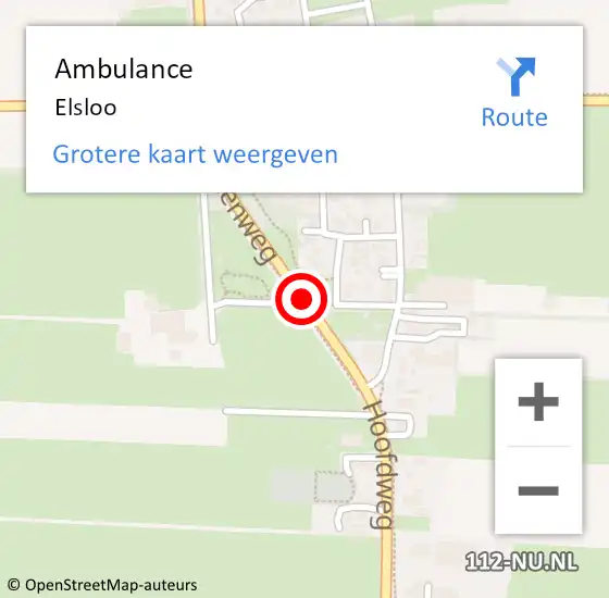 Locatie op kaart van de 112 melding: Ambulance Elsloo op 23 maart 2024 16:07