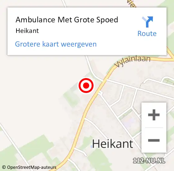 Locatie op kaart van de 112 melding: Ambulance Met Grote Spoed Naar Heikant op 23 maart 2024 16:17