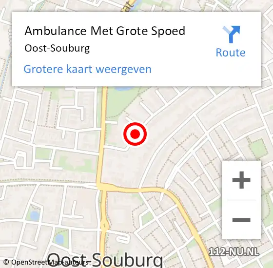 Locatie op kaart van de 112 melding: Ambulance Met Grote Spoed Naar Oost-Souburg op 23 maart 2024 16:28