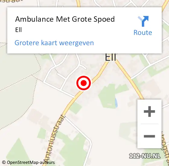 Locatie op kaart van de 112 melding: Ambulance Met Grote Spoed Naar Ell op 23 maart 2024 16:40
