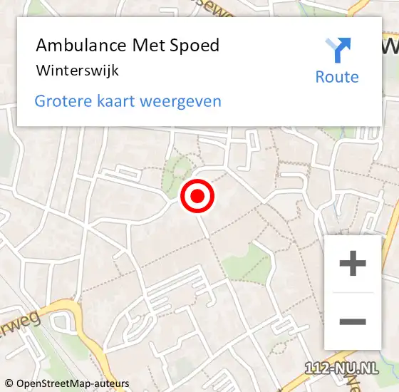 Locatie op kaart van de 112 melding: Ambulance Met Spoed Naar Winterswijk op 23 maart 2024 17:07