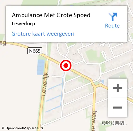 Locatie op kaart van de 112 melding: Ambulance Met Grote Spoed Naar Lewedorp op 23 maart 2024 17:13