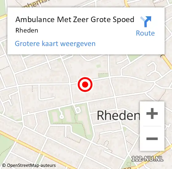 Locatie op kaart van de 112 melding: Ambulance Met Zeer Grote Spoed Naar Rheden op 23 maart 2024 17:23