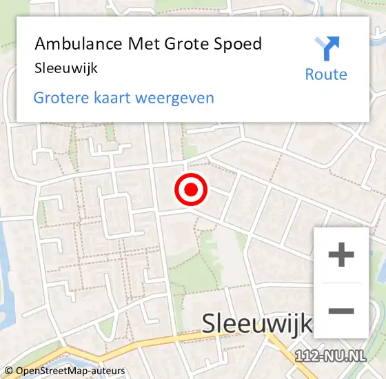 Locatie op kaart van de 112 melding: Ambulance Met Grote Spoed Naar Sleeuwijk op 23 maart 2024 17:29