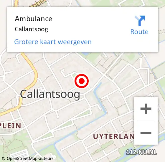 Locatie op kaart van de 112 melding: Ambulance Callantsoog op 23 maart 2024 17:42