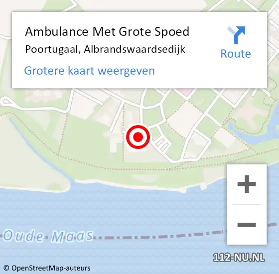 Locatie op kaart van de 112 melding: Ambulance Met Grote Spoed Naar Poortugaal, Albrandswaardsedijk op 23 maart 2024 18:16