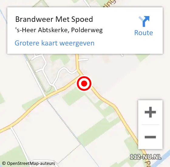 Locatie op kaart van de 112 melding: Brandweer Met Spoed Naar 's-Heer Abtskerke, Polderweg op 23 maart 2024 19:27