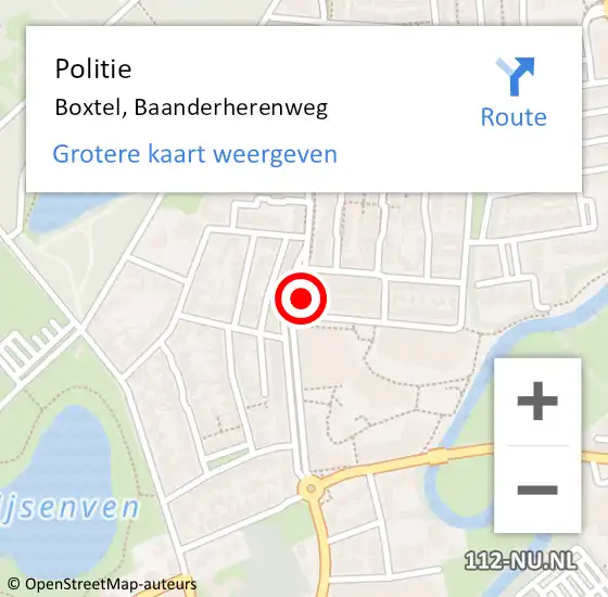 Locatie op kaart van de 112 melding: Politie Boxtel, Baanderherenweg op 23 maart 2024 19:41
