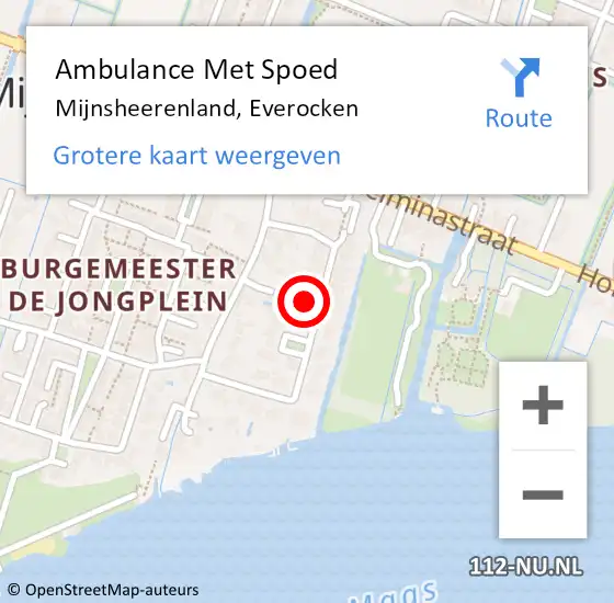 Locatie op kaart van de 112 melding: Ambulance Met Spoed Naar Mijnsheerenland, Everocken op 23 maart 2024 19:47