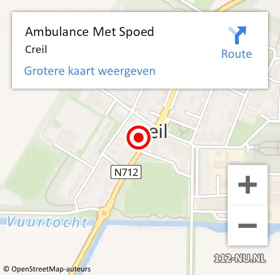 Locatie op kaart van de 112 melding: Ambulance Met Spoed Naar Creil op 23 maart 2024 19:47