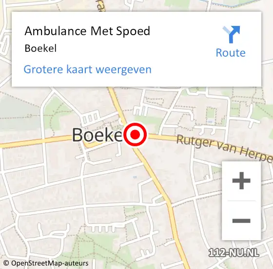 Locatie op kaart van de 112 melding: Ambulance Met Spoed Naar Boekel op 23 maart 2024 19:57