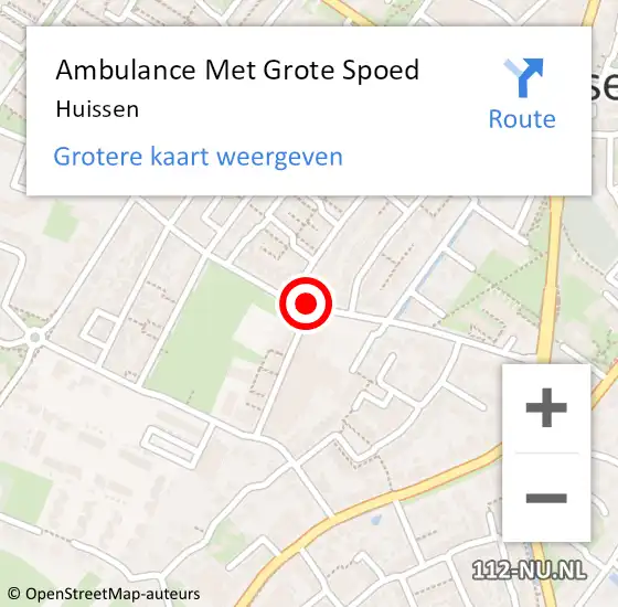 Locatie op kaart van de 112 melding: Ambulance Met Grote Spoed Naar Huissen op 23 maart 2024 19:58