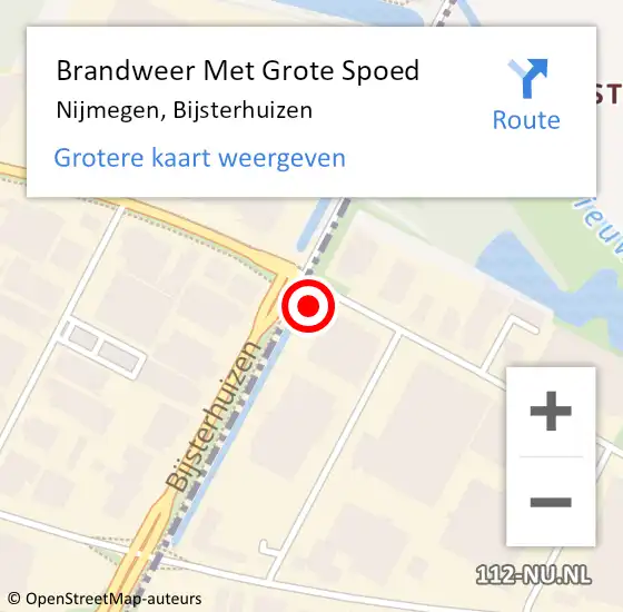Locatie op kaart van de 112 melding: Brandweer Met Grote Spoed Naar Nijmegen, Bijsterhuizen op 23 maart 2024 20:23