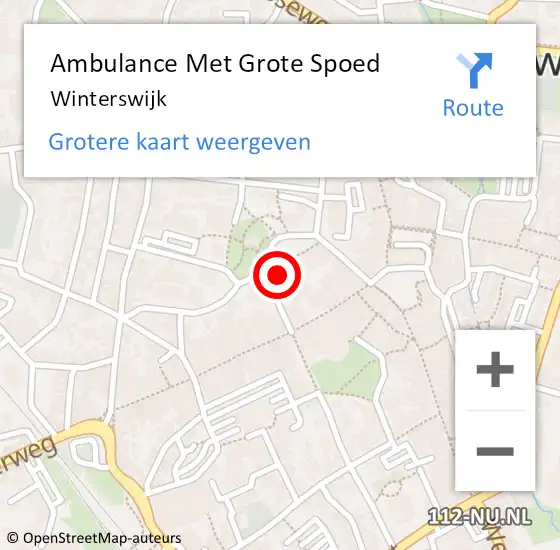 Locatie op kaart van de 112 melding: Ambulance Met Grote Spoed Naar Winterswijk op 23 maart 2024 20:27