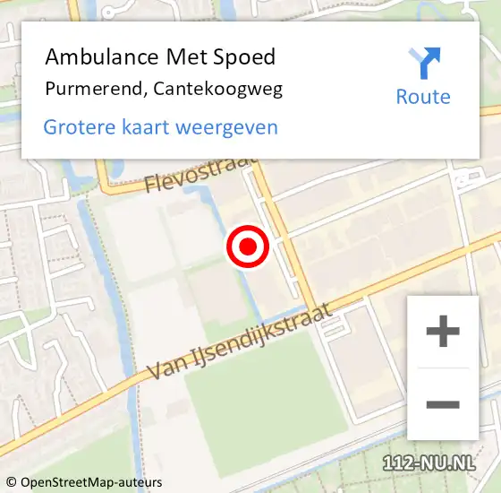 Locatie op kaart van de 112 melding: Ambulance Met Spoed Naar Purmerend, Cantekoogweg op 23 maart 2024 20:42