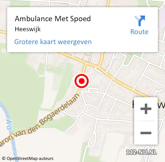 Locatie op kaart van de 112 melding: Ambulance Met Spoed Naar Heeswijk op 23 maart 2024 21:11