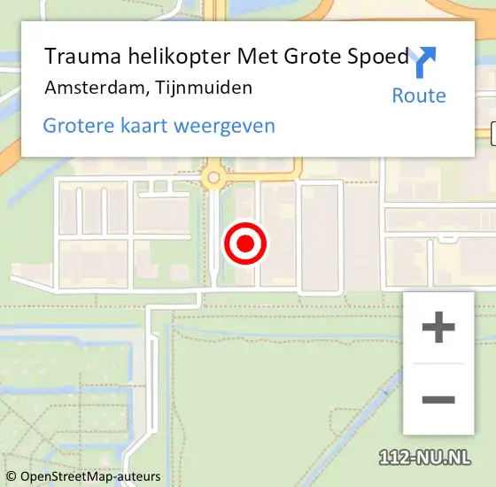 Locatie op kaart van de 112 melding: Trauma helikopter Met Grote Spoed Naar Amsterdam, Tijnmuiden op 23 maart 2024 21:39