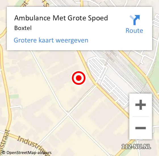 Locatie op kaart van de 112 melding: Ambulance Met Grote Spoed Naar Boxtel op 23 maart 2024 21:58