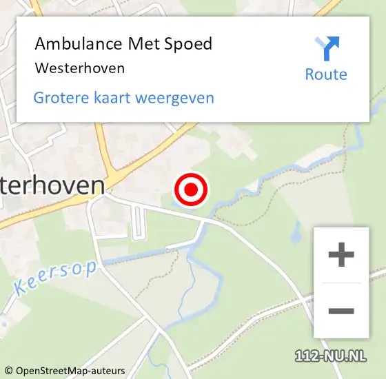 Locatie op kaart van de 112 melding: Ambulance Met Spoed Naar Westerhoven op 23 maart 2024 23:00