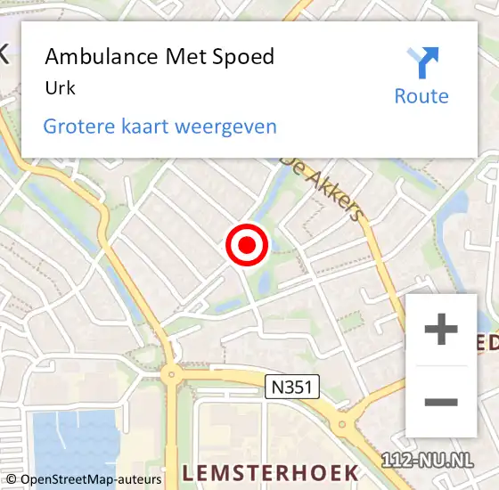 Locatie op kaart van de 112 melding: Ambulance Met Spoed Naar Urk op 23 maart 2024 23:14