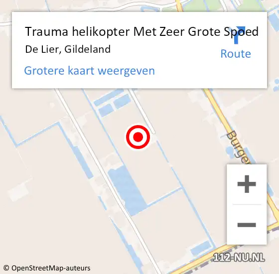 Locatie op kaart van de 112 melding: Trauma helikopter Met Zeer Grote Spoed Naar De Lier, Gildeland op 23 maart 2024 23:47