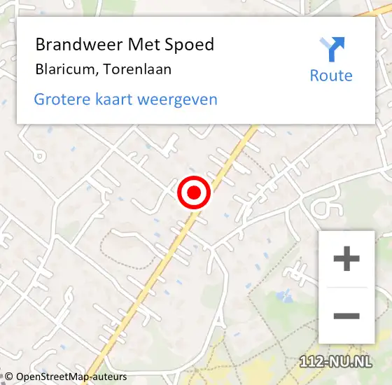 Locatie op kaart van de 112 melding: Brandweer Met Spoed Naar Blaricum, Torenlaan op 24 maart 2024 00:11