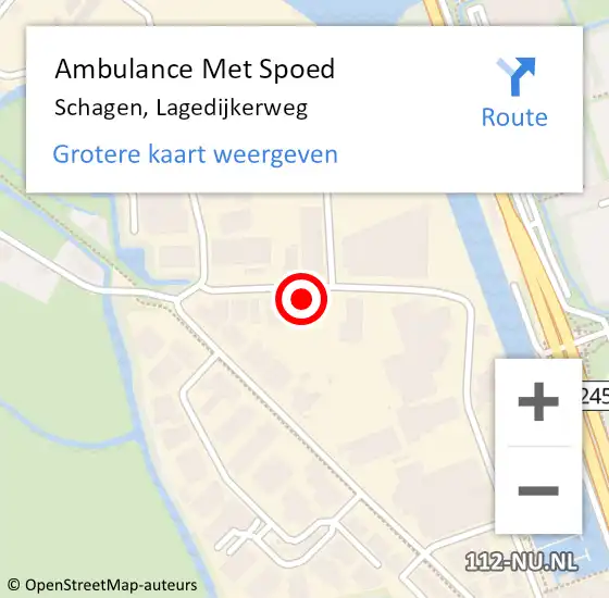 Locatie op kaart van de 112 melding: Ambulance Met Spoed Naar Schagen, Lagedijkerweg op 24 maart 2024 00:52