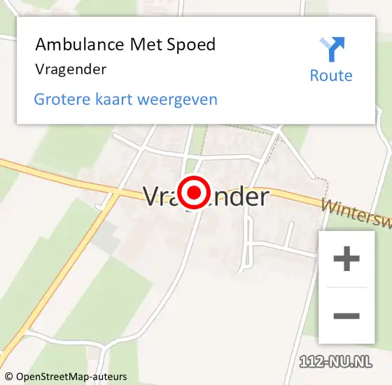 Locatie op kaart van de 112 melding: Ambulance Met Spoed Naar Vragender op 24 maart 2024 01:42