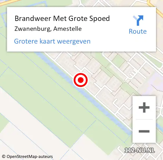 Locatie op kaart van de 112 melding: Brandweer Met Grote Spoed Naar Zwanenburg, Amestelle op 24 maart 2024 01:59