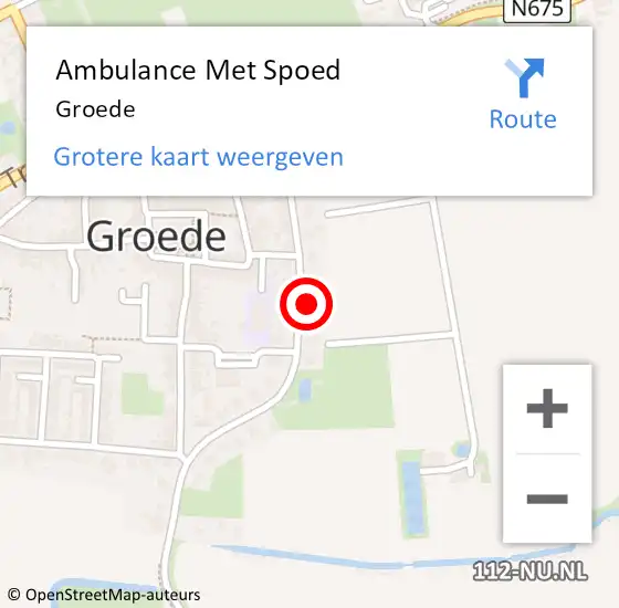 Locatie op kaart van de 112 melding: Ambulance Met Spoed Naar Groede op 24 maart 2024 02:50