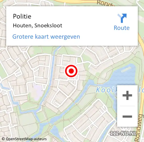 Locatie op kaart van de 112 melding: Politie Houten, Snoeksloot op 24 maart 2024 03:13
