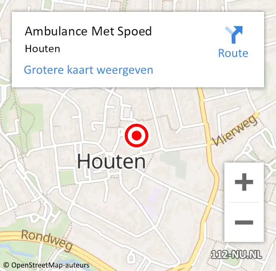 Locatie op kaart van de 112 melding: Ambulance Met Spoed Naar Houten op 24 maart 2024 03:26