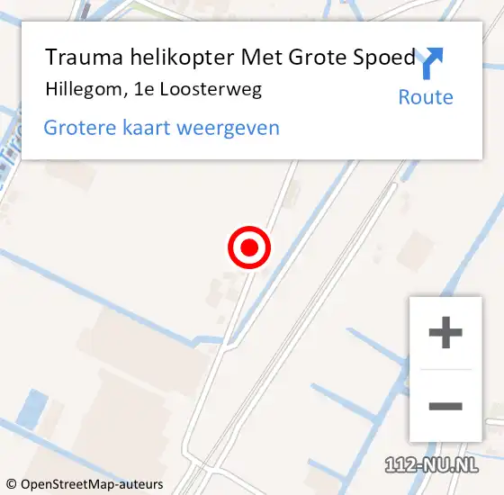 Locatie op kaart van de 112 melding: Trauma helikopter Met Grote Spoed Naar Hillegom, 1e Loosterweg op 24 maart 2024 03:36