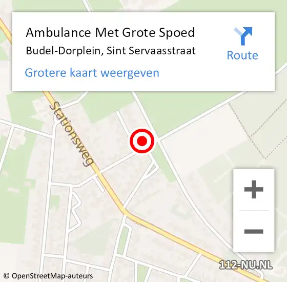 Locatie op kaart van de 112 melding: Ambulance Met Grote Spoed Naar Budel-Dorplein, Sint Servaasstraat op 24 maart 2024 05:16