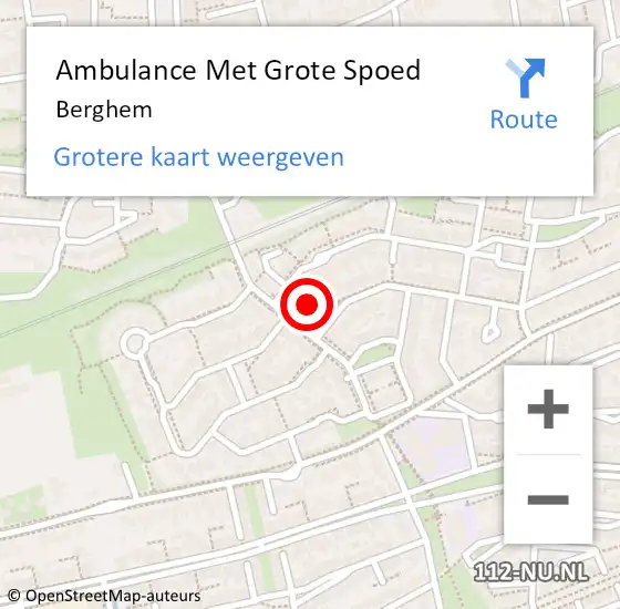 Locatie op kaart van de 112 melding: Ambulance Met Grote Spoed Naar Berghem op 24 maart 2024 07:57