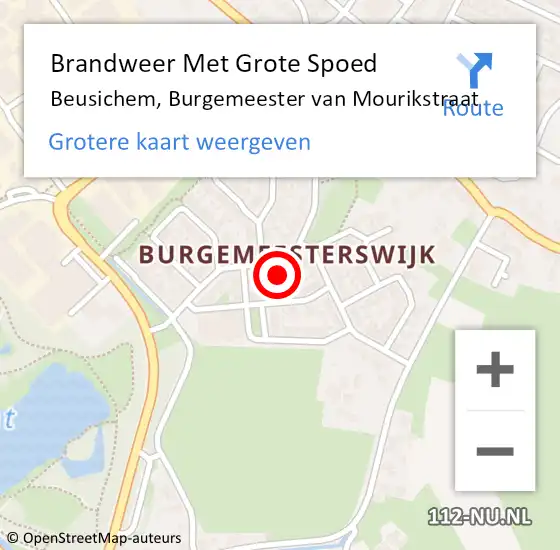 Locatie op kaart van de 112 melding: Brandweer Met Grote Spoed Naar Beusichem, Burgemeester van Mourikstraat op 24 maart 2024 08:17